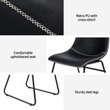 Artiss 4x Dining Chairs Retro PU Leather Kitchen Lounge Cafe Accent Chair Black