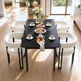 Artiss Dining Chairs Set of 2 Velvet Upholstered Barrel Chairs with Curved Armrests & Back Beige