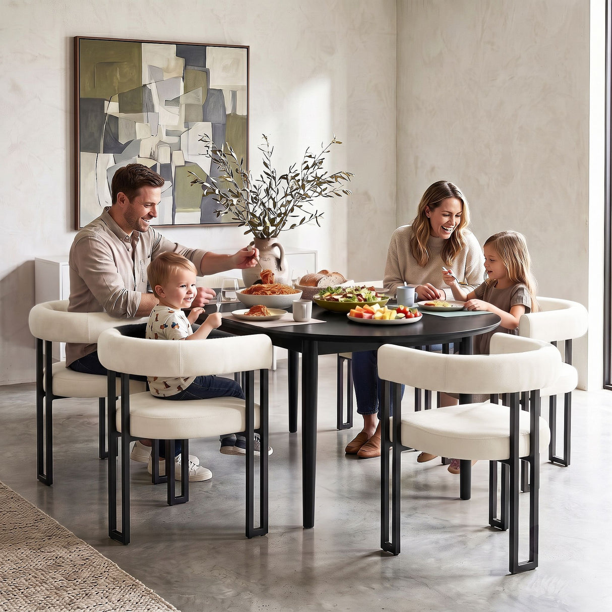 Artiss Dining Chairs Set of 4 Velvet Upholstered Barrel Chairs with Curved Armrests & Back Beige