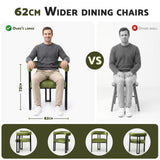 Artiss Dining Chairs Set of 2 Velvet Upholstered Barrel Chairs with Curved Armrests & Back Green