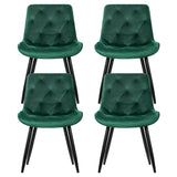 Artiss Dining Chairs Set of 4 Velvet Diamond Tufted Green