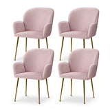 Artiss Dining Chairs Set of 4 Velvet Armchair Pink