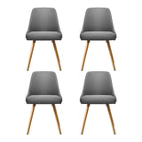 Artiss Dining Chairs Set of 4 Fabric Wooden Grey