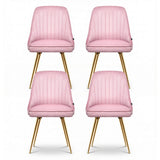Artiss Dining Chairs Set of 4 Velvet Channel Tufted Pink