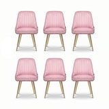 Artiss Dining Chairs Set of 6 Velvet Channel Tufted Pink
