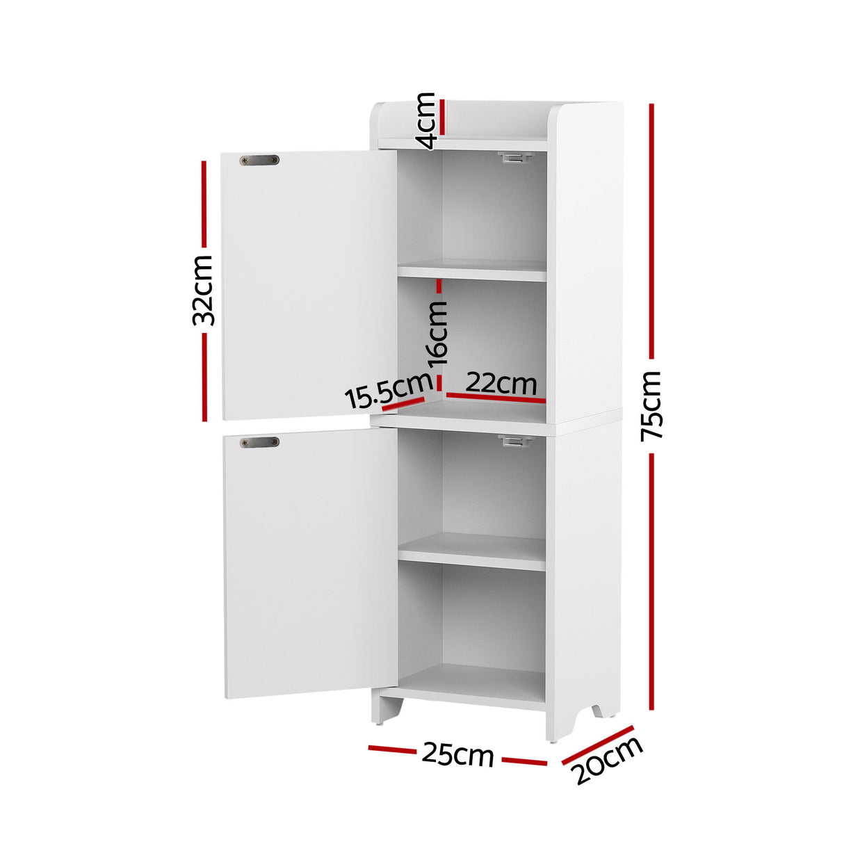 Artiss Bathroom Storage Cabinet 2-Tier Slim Toilet Organizer Adjustable White