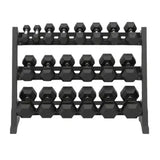 7 Pairs Hex Dumbbells PLUS Dumbbell Rack (175 kg | 5kg-20kg | 1.1m 3-tier Rack)