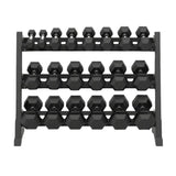 7 Pairs Hex Dumbbells PLUS Dumbbell Rack (280 kg | 5kg-35kg | 1.1m 3-tier Rack)