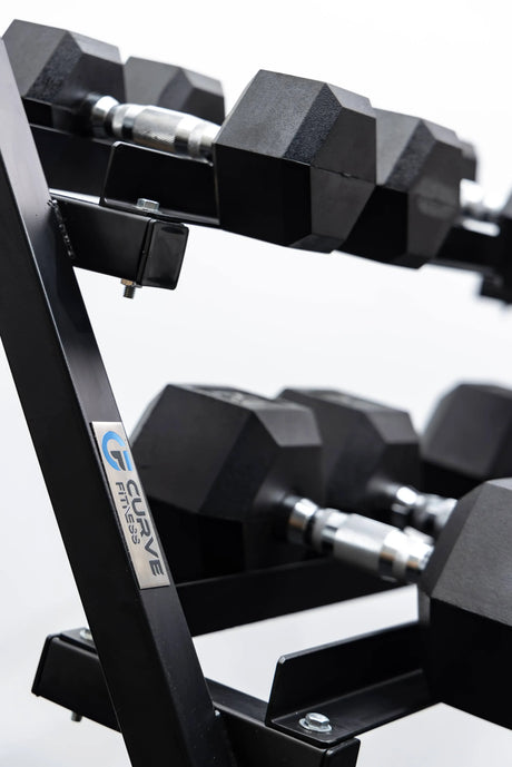 9 Pairs Hex Dumbbells PLUS Dumbbell Rack (270kg | 5kg-25kg | 1.1m 3-tier Rack)