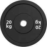 Black Olympic Bumper Plates - 100kg kit PLUS Olympic Barbell (2.2m | 20kg)