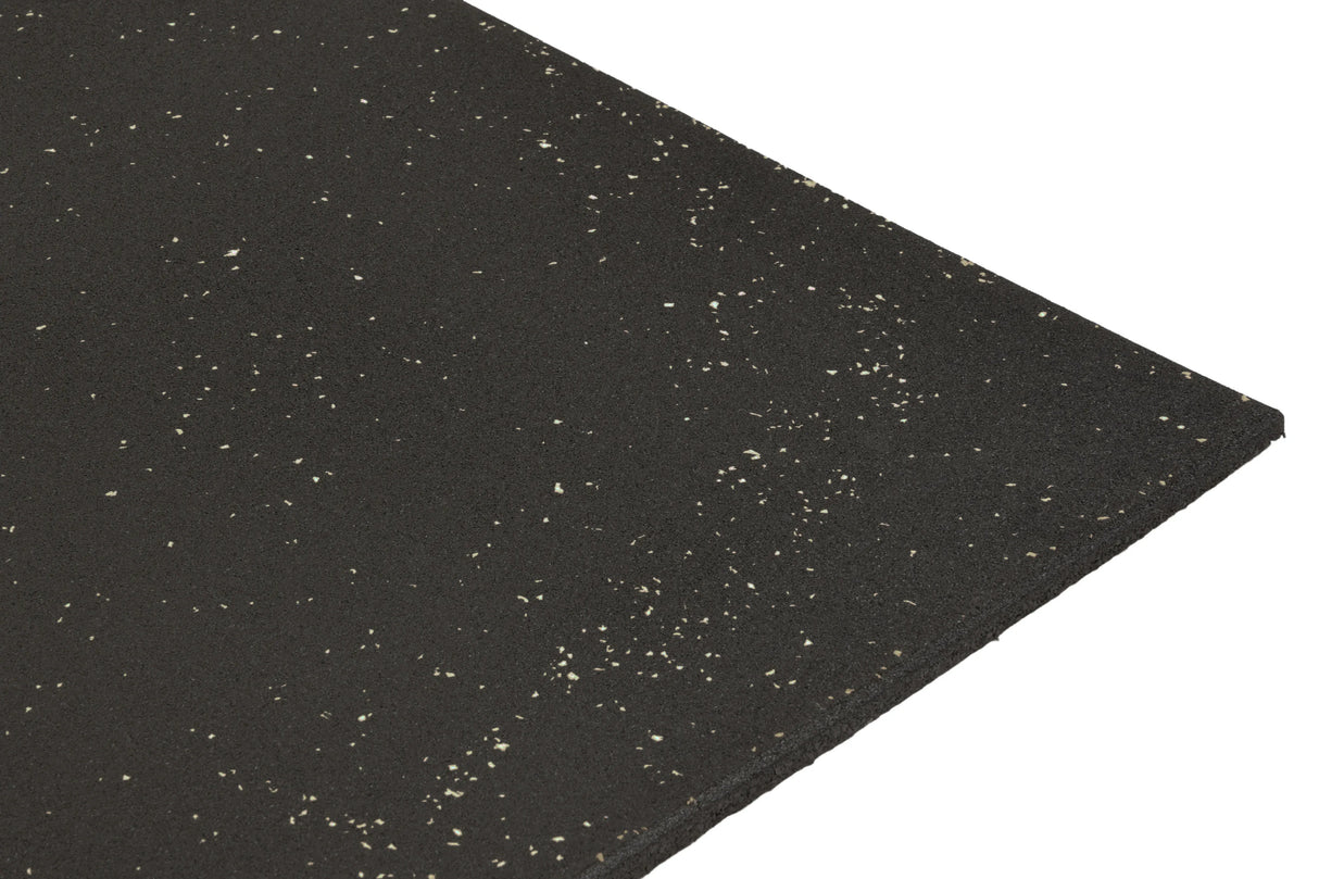 Rubber Gym Mats - Plain Black with White Speckles (15mm x 1m x 1m)
