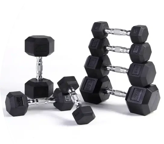 Rubber Hex Dumbbells 2X12.5 kg