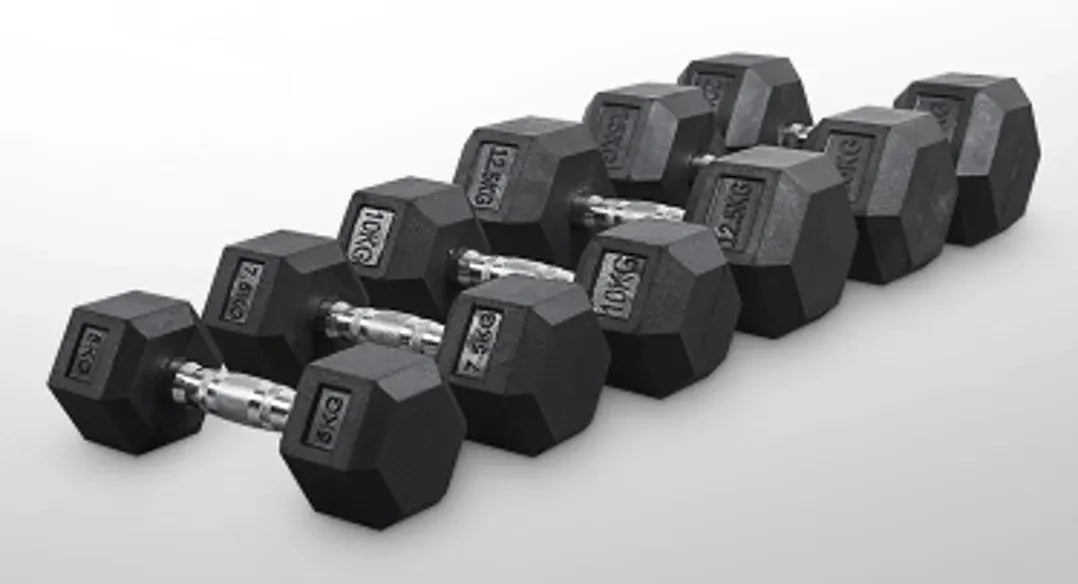 Rubber Hex Dumbbells 2X7.5 kg