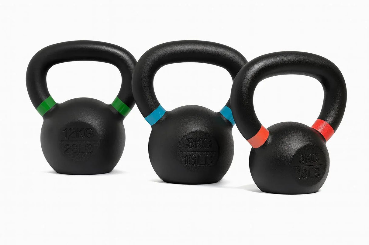 Cast Iron Vinyl Kettlebells (Colour-Marked) 15 Kg