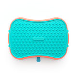 4-in-1 Slow Feeder Dog Bowl - Warm Ocean Red Bowl with Teal Lickmat