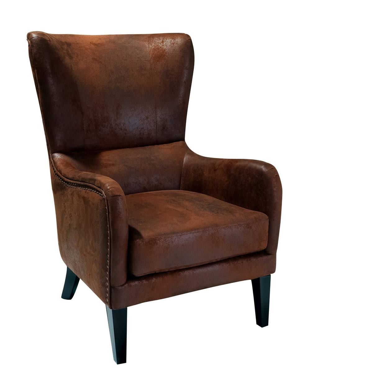 Salerno Brown Microfibre High Back Armchair