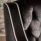 Lara Two Tone Tufted Black New Velvet Club Armchair