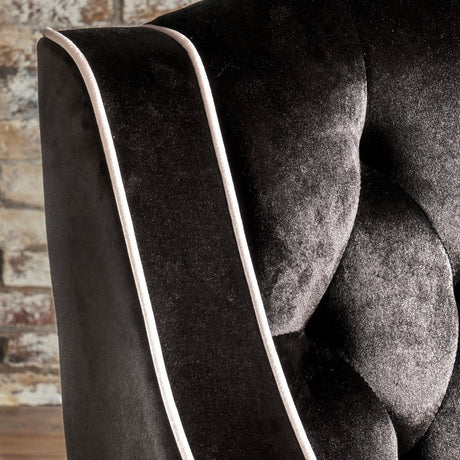 Lara Two Tone Tufted Black New Velvet Club Armchair
