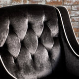 Lara Two Tone Tufted Black New Velvet Club Armchair