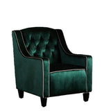 Lara Two Tone Tufted Emerald New Velvet Club Armchair