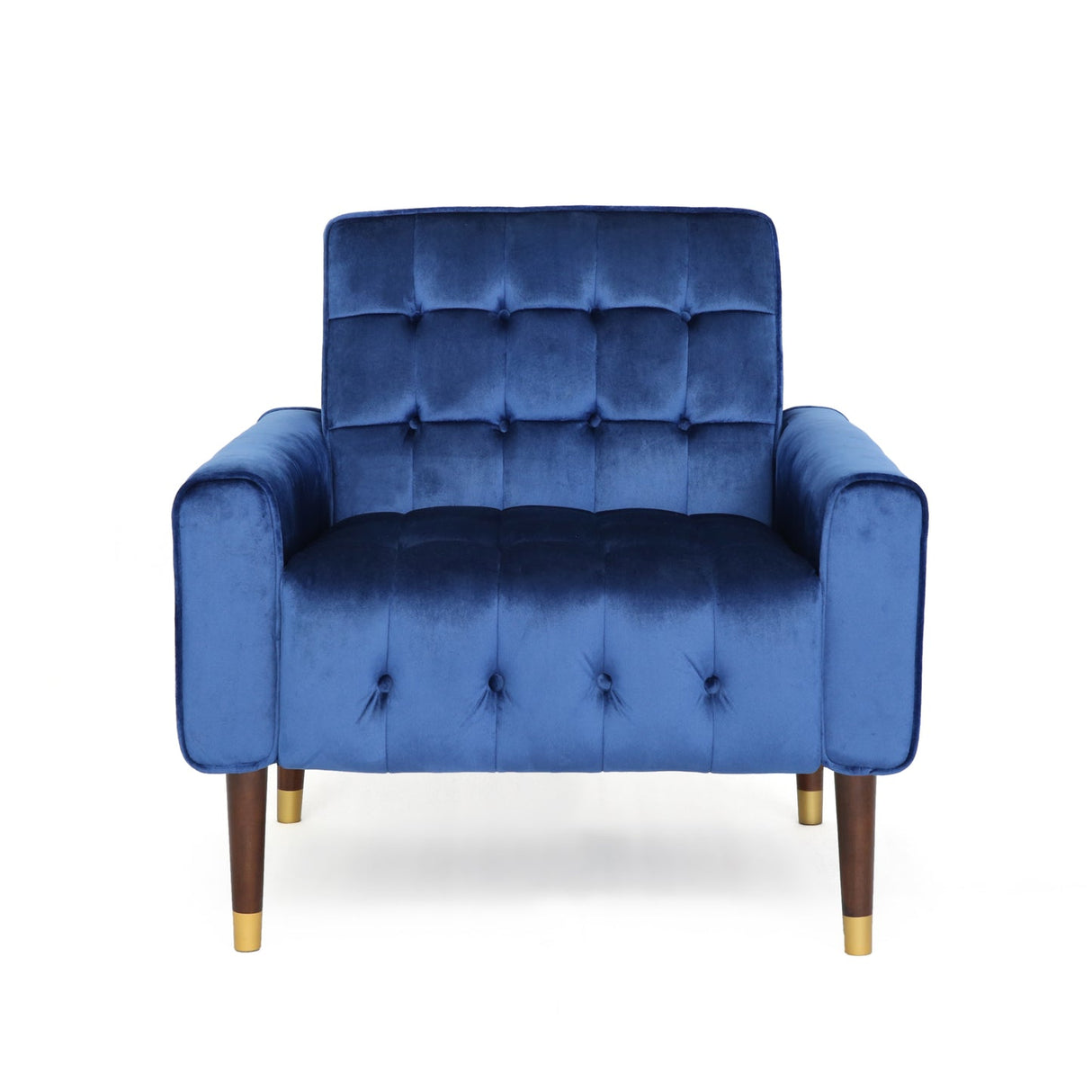 Lewisham Navy Blue Tufted Velvet Armchair