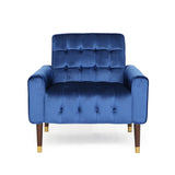 Lewisham Navy Blue Tufted Velvet Armchair
