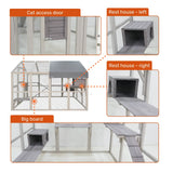 Samland Large Wooden Outdoor Cat House Catio with Platforms, Ramps, Cozy Houses and Weatherproof Roof
