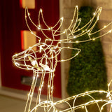 Samland Led Warm White Copper Wired 3d Standing Reindeer For Christmas Decoration