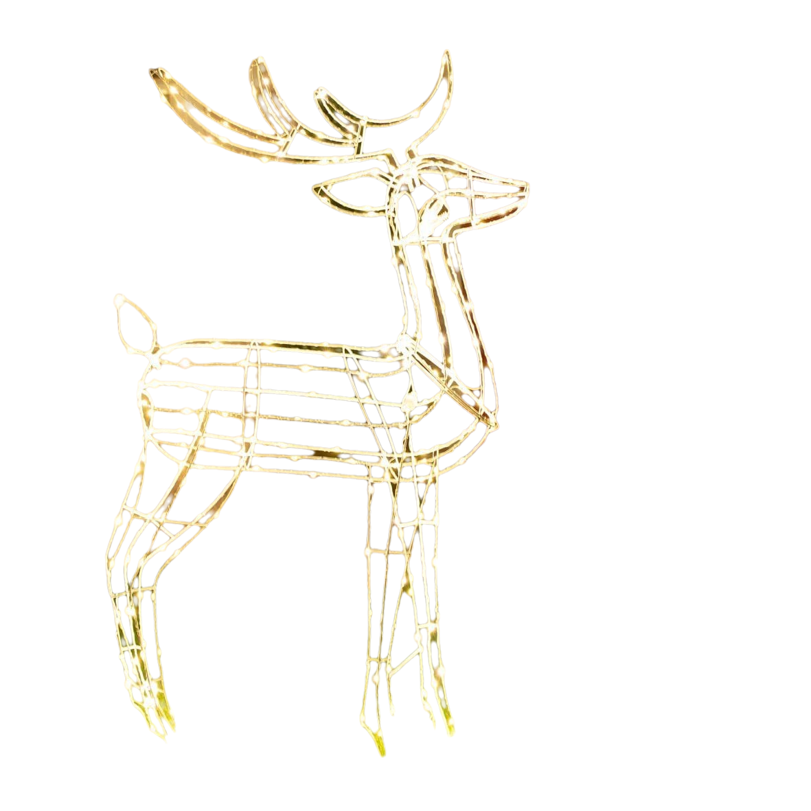 Samland Led Warm White Copper Wired 3d Standing Reindeer For Christmas Decoration