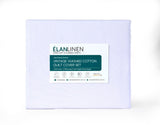 Elan Linen 100% Egyptian Cotton Vintage Washed 500TC White Double Bed Sheets Set