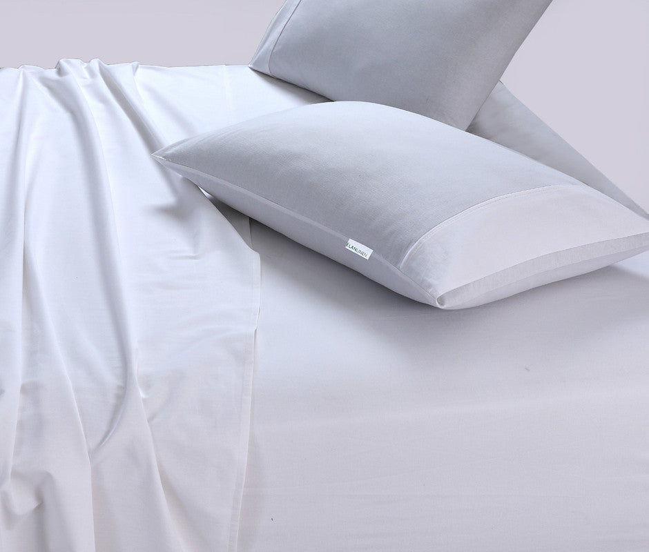 Elan Linen 100% Egyptian Cotton Vintage Washed 500TC White King Single Bed Sheets Set