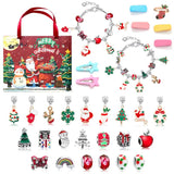 Christmas Advent Calendar 2026 Girls, 24 Days Xmas Countdown Calendar Jewelry Bracelet Set, DIY Bracelets Ornament Christmas Vacation Advent Calendar, Christmas Gift Set for Girls Boys Kids Women