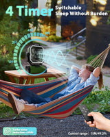 20000mAh Portable Camping Fan, Rechargeable Battery Operated Oscillating Camp Tent Fan W/Remote control, 4 Speeds, LED lights & 360° Rotation Hook for Outdoor RV Travel Green