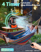 20000mAh Portable Camping Fan, Rechargeable Battery Operated Oscillating Camp Tent Fan W/Remote control, 4 Speeds, LED lights & 360° Rotation Hook for Outdoor RV Travel Orange