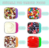 6Pack 6oz Stainless Steel Snack Containers and 2oz Salad Dressing To Go Containers with Silicone Lids, Reusable Square Meal Prep Condiment Sauce Containers Lunch Box