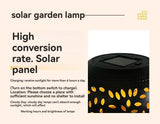 solar table lamp, outdoor metal lamp, IP65 lamp, ambient projection light, garden night light, bedroom decor lamp, party lighting, Australian outdoor decor - Black - Size 2PCS