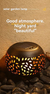 solar table lamp, outdoor metal lamp, IP65 lamp, ambient projection light, garden night light, bedroom decor lamp, party lighting, Australian outdoor decor - Black - Size 2PCS