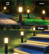 Solar Lawn Lights Stainless Steel Outdoor Lights 3-LED Garden Lights Waterproof - Silver - toned warm light - Size 1PCS