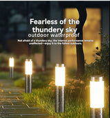 Solar Lawn Lights Stainless Steel Outdoor Lights 3-LED Garden Lights Waterproof - Silver white light - Size 1PCS