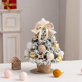 mini desktop Christmas tree, flocked pink Christmas tree, Christmas tree set, Christmas decorations, DIY Christmas tree, Christmas gift, office Christmas decor, festive tabletop tree - Christmas - Size 1