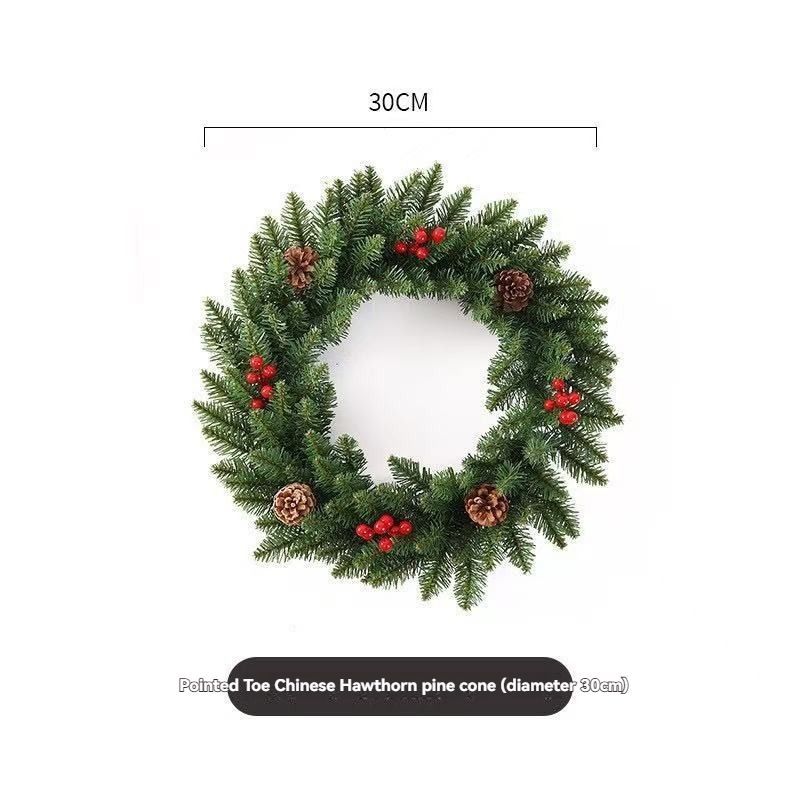 Christmas wreath, artificial wreath, red berries, pine cones, 30CM wreath, Christmas decoration, festive home decor, wreath for door, holiday centrepiece - White - Size 30CM