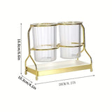 Transparent gold ink color  Luxury Wall-Mounted Cutlery Holder, Household Knife Fork Spoon Organizer, New Kitchen Utensil Drainer and Chopstick Container, Tableware Storage Rack
