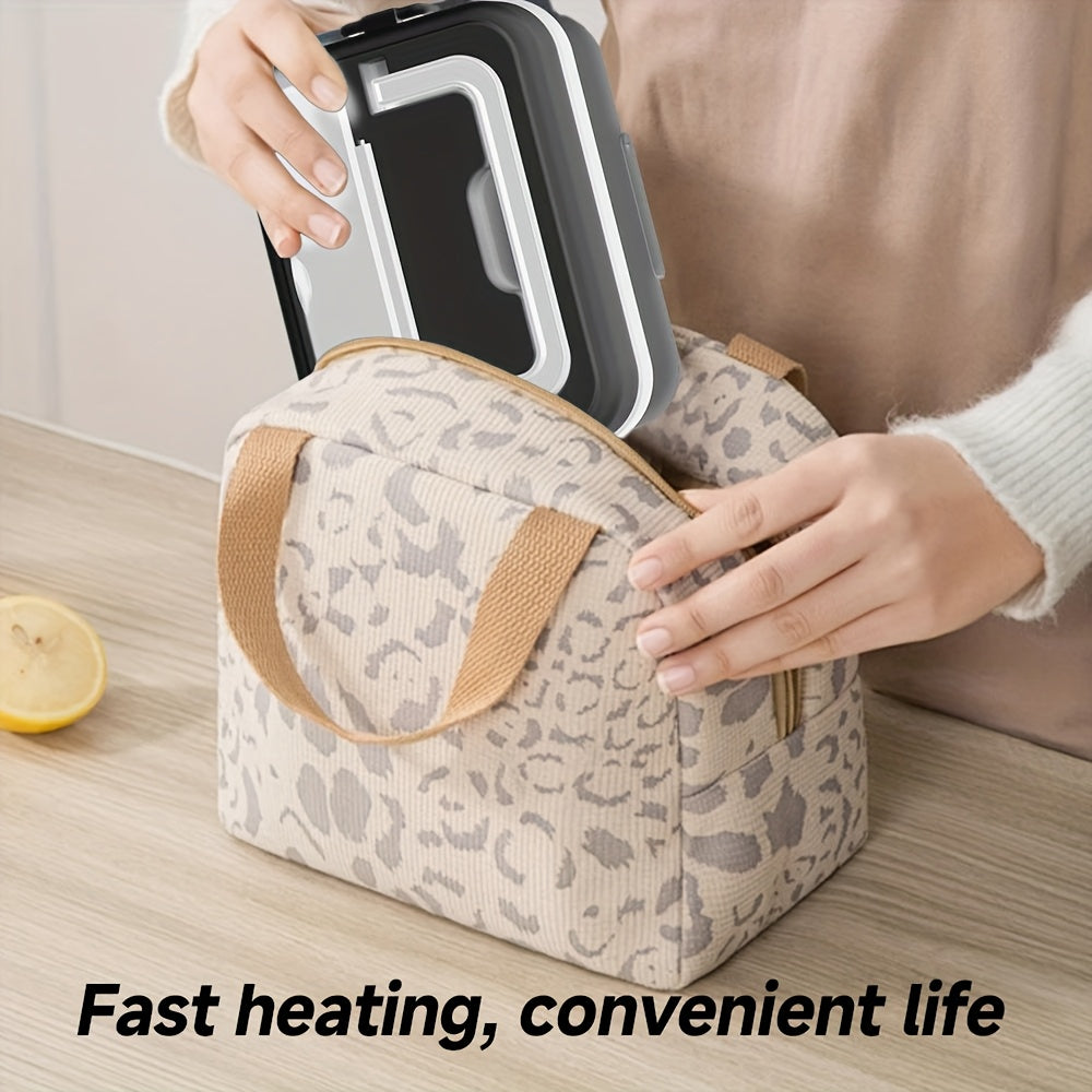 Electric Heating Insulated Lunch Box | 304 Stainless Steel Portable Insulated Storage Container, Suitable for Office, Camping, Picnics | Compact Insulated Food Container with Charging Function, No Water Needed(black)