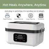 Electric Heating Insulated Lunch Box | 304 Stainless Steel Portable Insulated Storage Container, Suitable for Office, Camping, Picnics | Compact Insulated Food Container with Charging Function, No Water Needed(white)