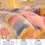 Lucky Heart-Shaped Bedding Set 3-Piece Bedding Heart Pattern Bedding Soft - Love - themed powder - Size 220*240cm