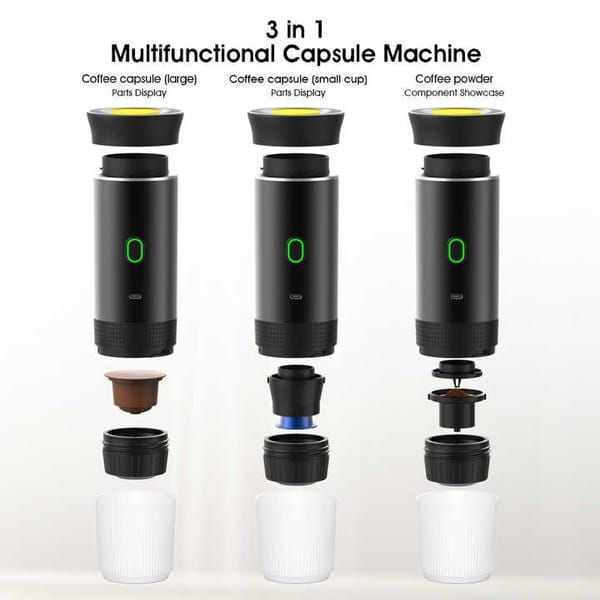 Black Portable Electric Coffee Grinder Compact Coffee Bean Grinder Fresh Coffee