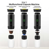 Black Portable Electric Coffee Grinder Compact Coffee Bean Grinder Fresh Coffee