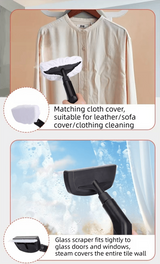 Steam Cleaner with Multiple Attachments, White
