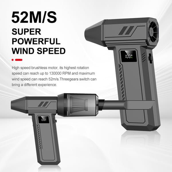 9-Piece 130,000 RPM Handheld Blower and Vacuum Cleaner, Black