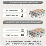 Large Storage Organizer Bag - Made from heavy-duty non-woven fabric with transparent windows, multi-layer clothing storage box suitable for wardrobes, under-bed, and travel. （L）